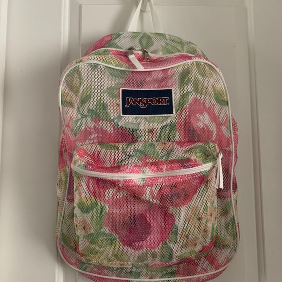 Jansport net flowers pattern backpack - Picture 1 of 5